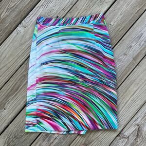 Milly Of New York Women's Colorful Printed Pencil Skirt Size 0